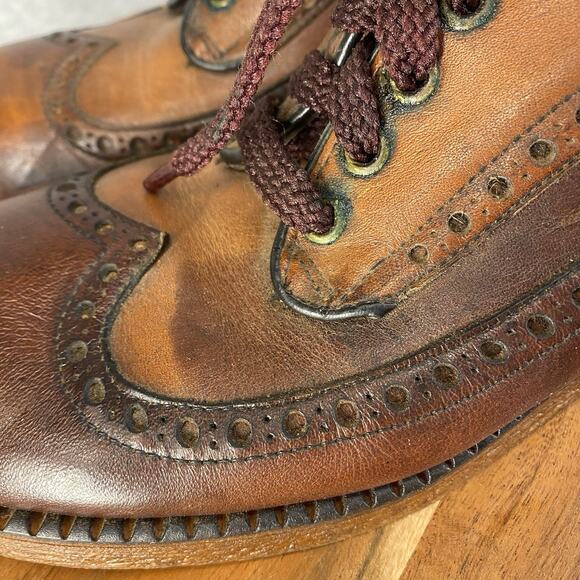 👞 Vintage 70s Two-Tone Brogue Oxfords Men’s 10 – Mod Rockabilly Style 🤎 - Picture 7 of 14